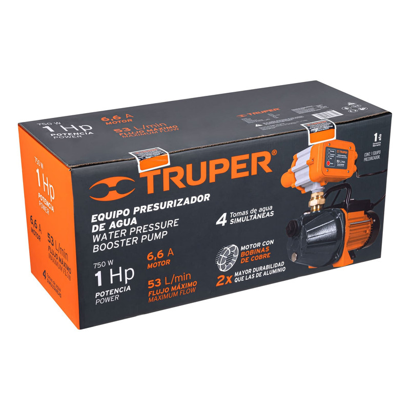 BOMBA P/AGUA 1-HP TRUPER C/PRESURISADOR 19397