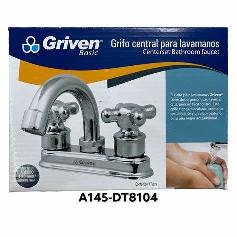 LLAVE PARA LAVAMANO DOBLE P/ CRUZ CROMADA GRIVEN D8426