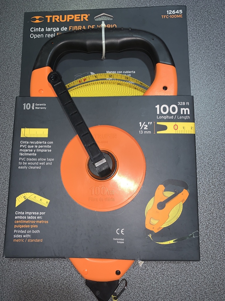 CINTA METRICA TRUPER 100M TFC/CRUCETA 12645