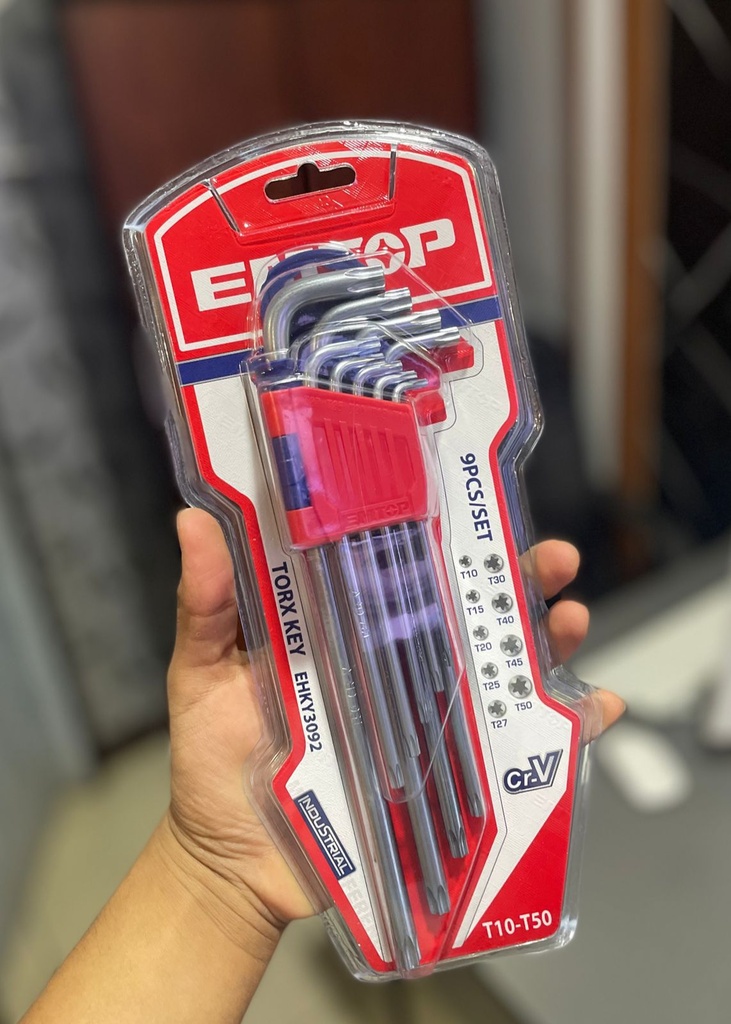 EMTOP JUEGO DE LLAVES TORX 9PCS T10-T50 EHKY3092