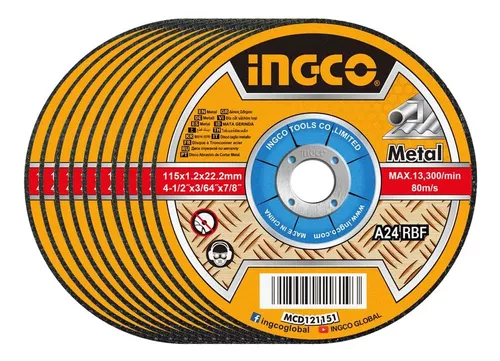 DISCO 4 1/2 INGCO DE DESVASTE METAL A24 RBF