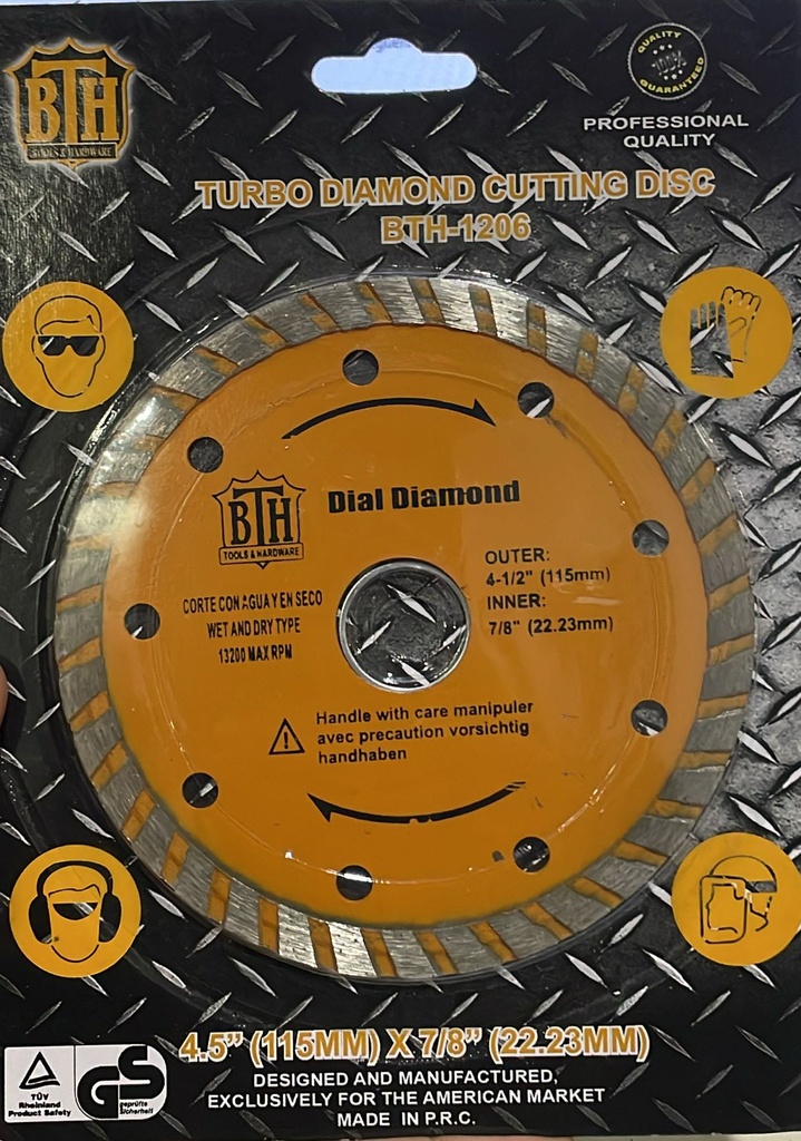 DISCO 4 1/2 CONTINUO DIAMANTADO BTH-1206 TURBO
