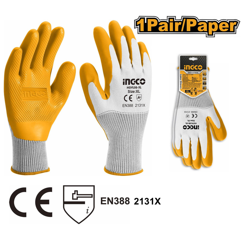 GUANTES DE LATEX INGCO XL HGVL08-XL