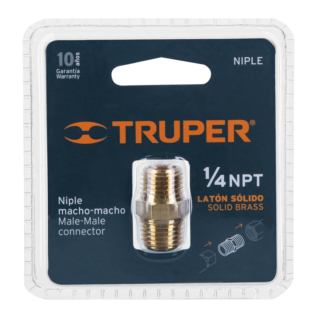 NIPLE P/ COMPRESOR MACHO 1/4 TRUPER 19024