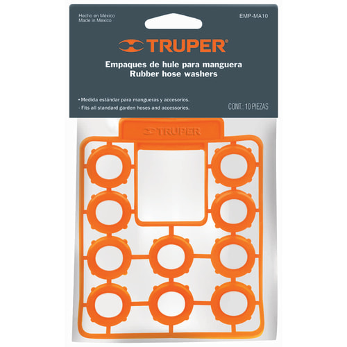 EMPAQUE DE MANGUERA TRUPER  10PC HULE 10381