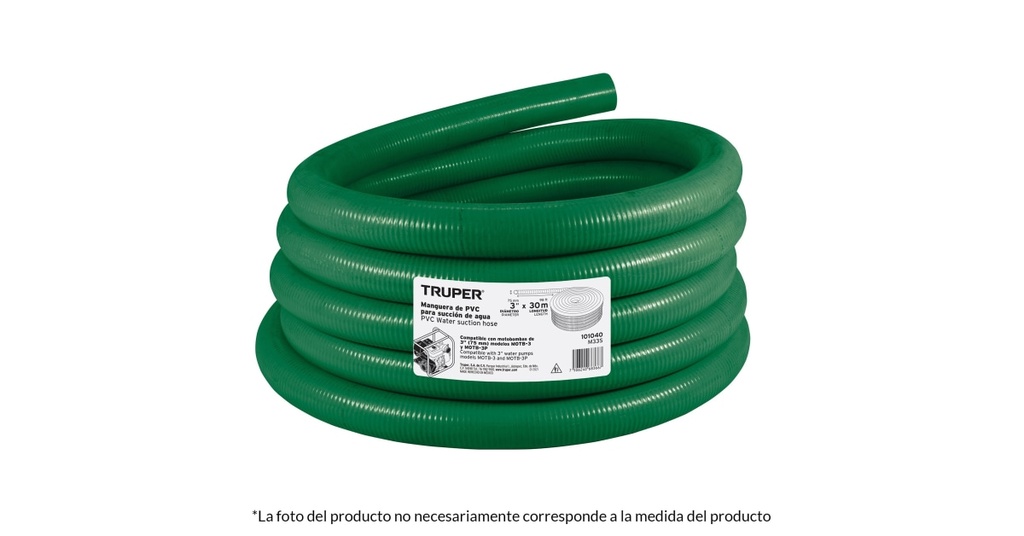 FT MANGUERA VERDE PARA SUCCION MOT 2 TRUPER M23S