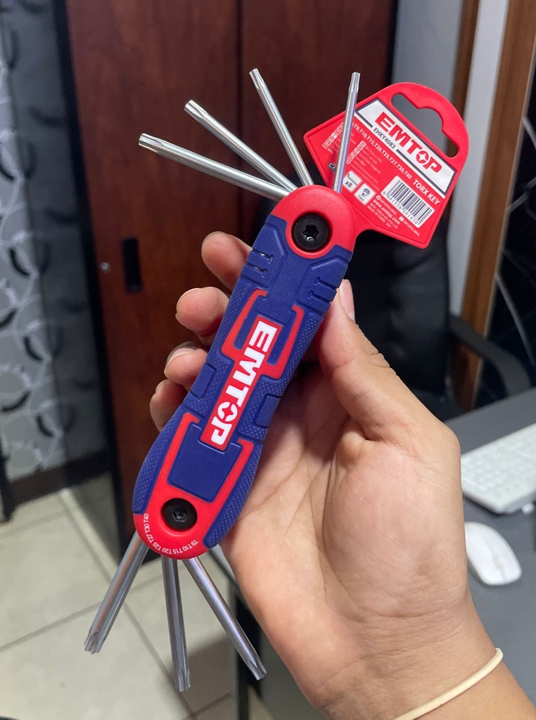 EMTOP JUEGO DE LLAVES TORX DE BOLSILLO T-90 T-40