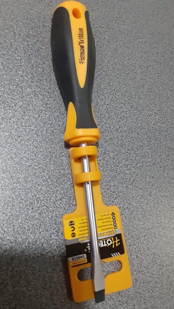DESARMADOR 1PCS PLANO AMARILLO SL6.0X150MM X 1/4 HOTECHE 240610