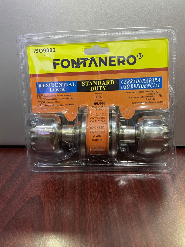 LLAVIN DE PELOTA SATINADO C/LLAVE FONTANERO