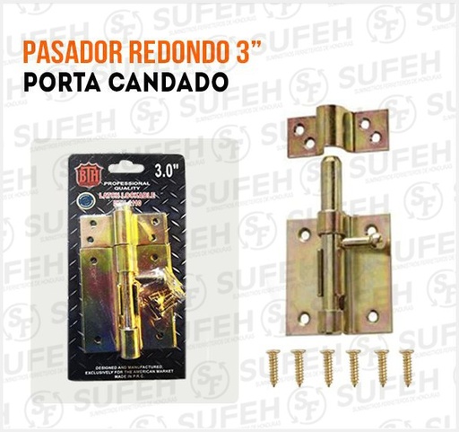 [BTH-1110] PASADOR PORTACANDADO REDONDO DE 3" BTH-1110