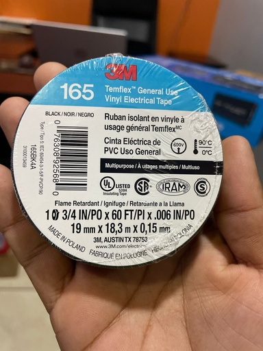 [3M 165] CINTA AISLANTE 3M 165 TEMFLEX NEGRA