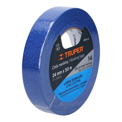[12622] CINTA MASKING TAPE AZUL 1X50 MTS TRUPER 12622