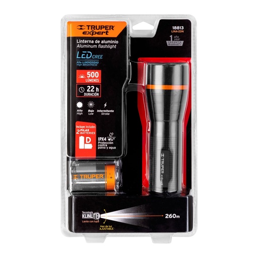[18813] FOCO DE MANO 500 LUMENES 2 PILAS TRUPER 