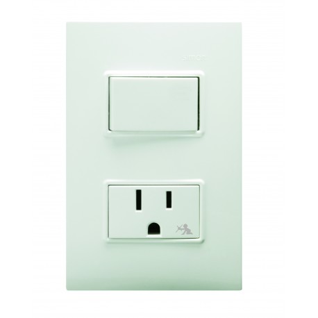 [ORION AC-07] INTERRUPTOR MIXTO  INT+TOMA GOLDEN WHITE ORION AC-07