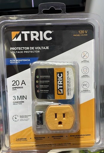 [T-V010-120V] PROTECTOR DE VOLTAGE 20AMP 1HP 120V TRIC (ELECTROREPUESTOS) T-V010-120V