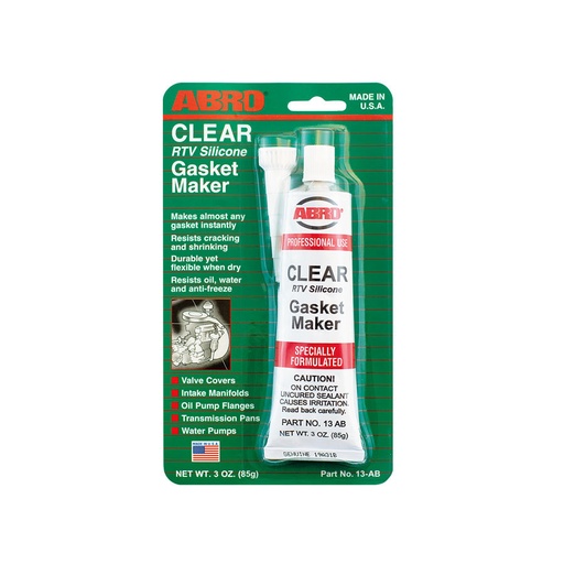 [13-AB] SILICON BLIST TRANSP. ABRO 3OZ 13-AB