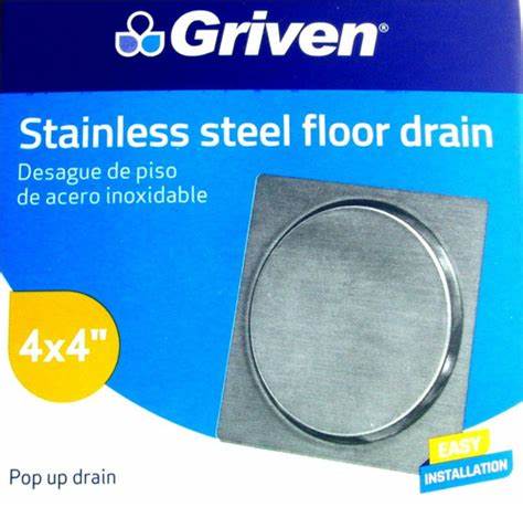 [A367-SD-10A] DESAGUE ACERO INOXIDABLE 4X4" GRIVEN A367-SD-10A
