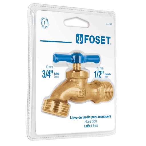 [49089] LLAVE PARA PILA 1/2 FOSET  BRONCE CON ROSCA LL19PB 49089