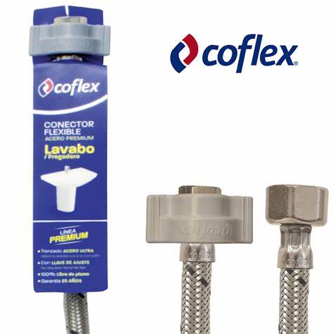 [EAL-B40] TUBO ABASTO ACERO LAVABO 3/8x1/2 COFLEX EAL-B40 