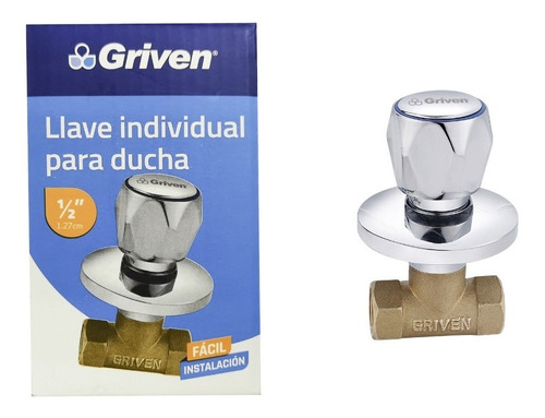 [A367-WA106] VALVULA PARA BAÑO 1/2  REDONDA ACRILICA GRIVEN 