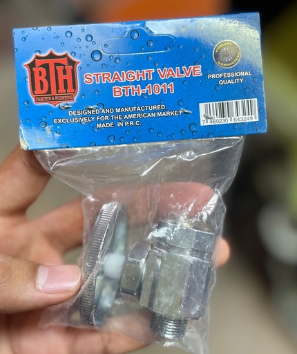 [BTH1011] VALVULA 1/2X3/8 RECTA METAL  BTH 1011