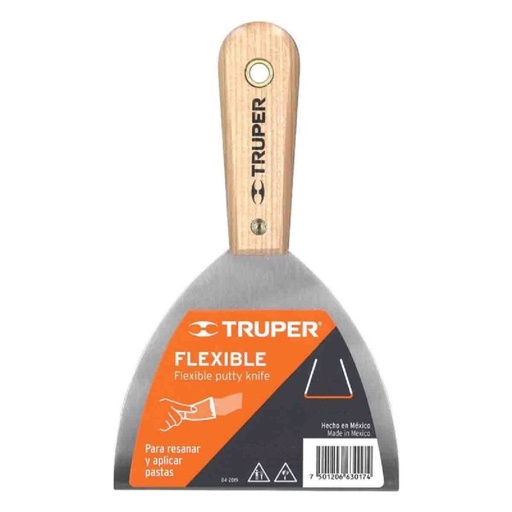 [14452] ESPATULA #6 FLEXIBLE MANGO MADERA TRUPER 14452