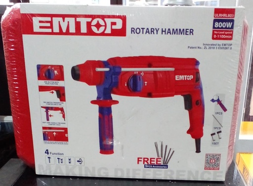 [ULRHRL801] EMTOP TALADRO ROTAMARTILLO SDS" 0800W ULRHRL801