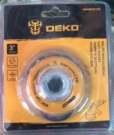 [DKHWB3F23G] CEPILLO DE ALAMBRE 3" 0.5MM DEKO DKHWB3F23G