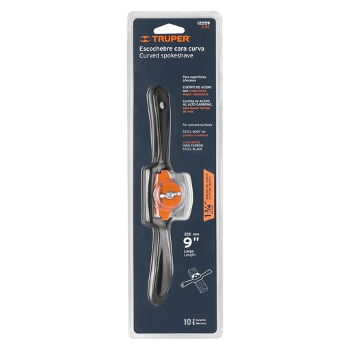 [12059] CEPILLO T/ESCOCHEBRE CURVO 9" TRUPER S/REP 12059