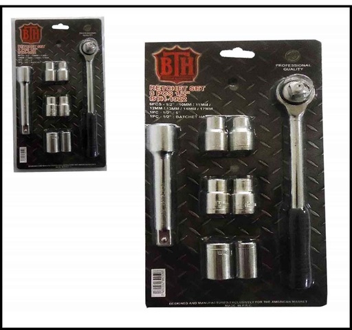 [BTH-1922 WF-3009] JUEGO DE CUBOS CON RATCH 1/2 8PCS BTH-1922 WF-3009