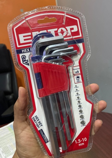 [EHKY1091] EMTOP JUEGO DE LLAVES ALLEN 7" 9PCS 1.5-10MM EHKY1091