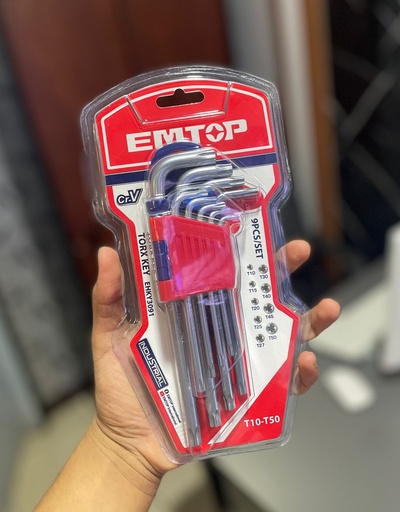 [EHKY3091] EMTOP JUEGO DE LLAVES TORX 9PCS T10-T50 EHKY3091