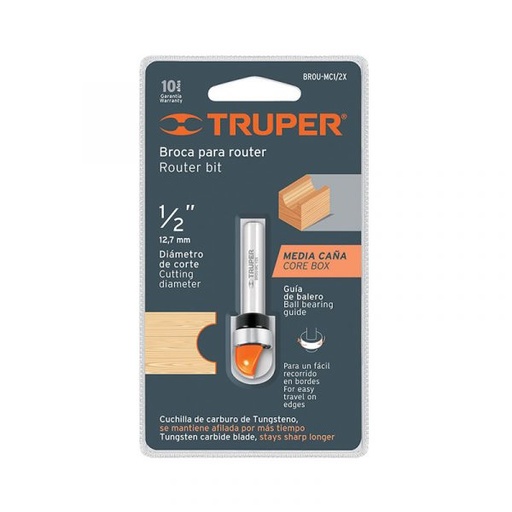 [11464] BROCA PARA ROUTER 1/2X3/8 TRUPER MED/CANA 11464