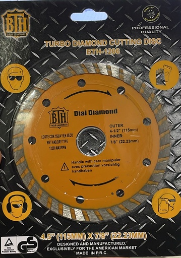 [BTH-1206] DISCO 4 1/2 CONTINUO DIAMANTADO BTH-1206 TURBO