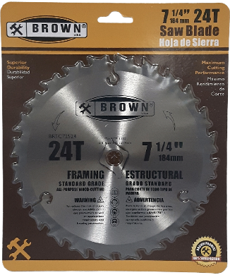 [BROWN] DISCO D/SIERRA MADERA BROWN 24T 7 1/4 ESTRUCTURAL