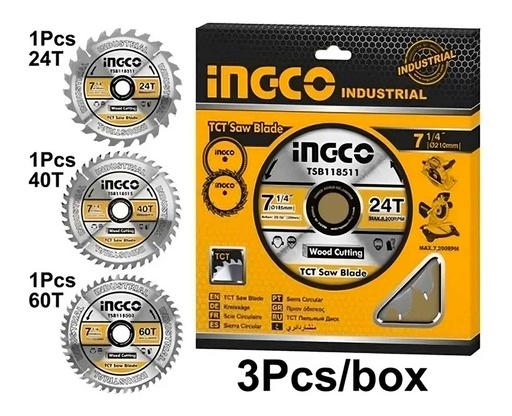 [ TSB51852153] DISCO DE CORTE DE MADERA INGCO 24T TSB51852153 