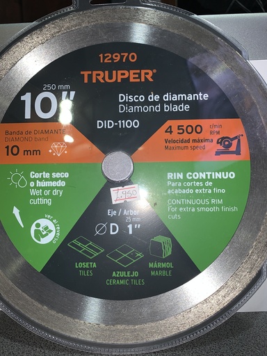 [12970] DISCO PARA CONCRETO 10 TRUPER 12970