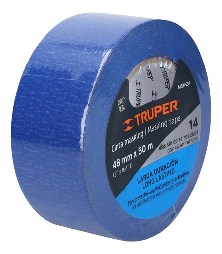 [  12624] CINTA DE MASKING TAPE AZUL 2X50 MTS MSK-2A TRUPER 12624