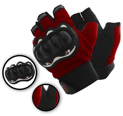 [ BTH-8819] GUANTE PARA MOTO CON NUDILLOS CORTO ROJO BTH-8819
