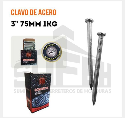 [BTH1428] CLAVO ACERO 3" CAJITA 1Kg BTH1428 (TREK) (RINO)
