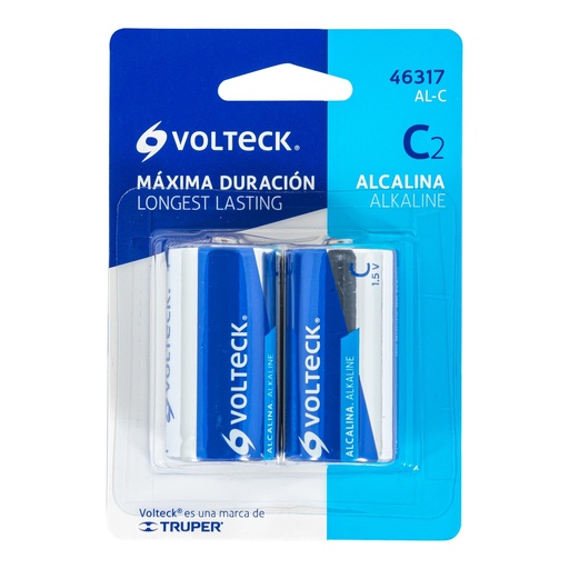 [46317] BATERIA ALCALINA VOLTECH 1.5VOLTS 2PCS 