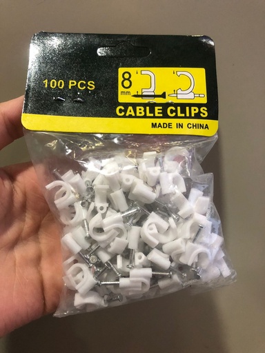 [GPC 8MM] GRAPA PLASTICA 8MM BOLSA 100 UNIDADES CABLE CLIPS