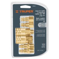[18075] JUEGO COPLES/CONECTORES F/M 6PCS TRUPER 18075