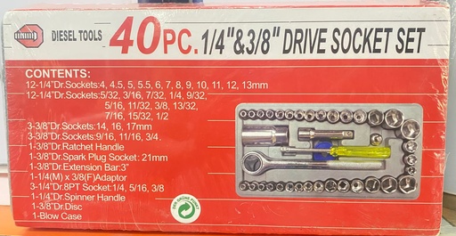 [BTH-9589] JUEGO CUBOS 40PCS  DIESEL TOOLS XL-2025 /1 CS-340 BTH-9589