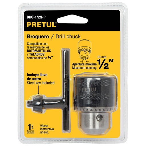 [27038] MANDRIL PARA TALADRO PRETUL1/2  CON LLAVE BRO-1/2NP 27038