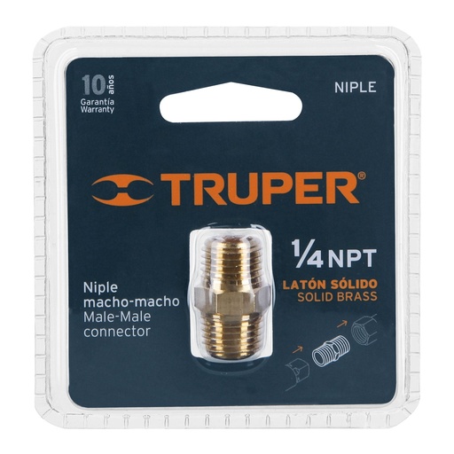[42110] NIPLE P/ COMPRESOR MACHO 1/4 TRUPER 19024