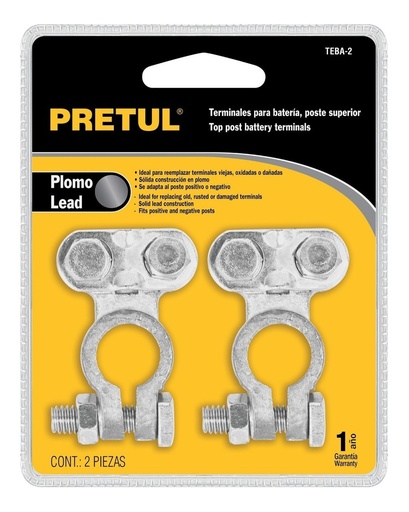 [23041] PAR DE BORNES  PLOMO PRETUL 2PCS- 23041