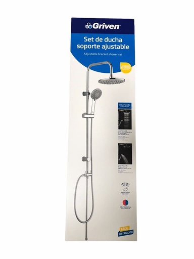 [A367-SH-3T] SET DE DUCHA C/ SOPORTE AJUSTABLE GRIVEN 