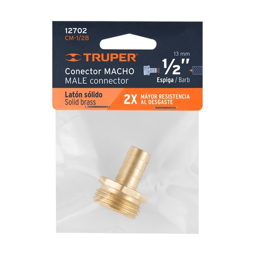 [12702] TERMINAL P/MANGUERA MACHO TRUPER 12702
