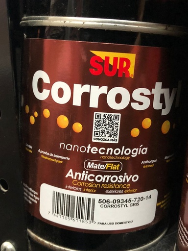 [09345-720-14] PINTURA CORROSTYL GRIS 1/4 GAL 720-14 SUR
